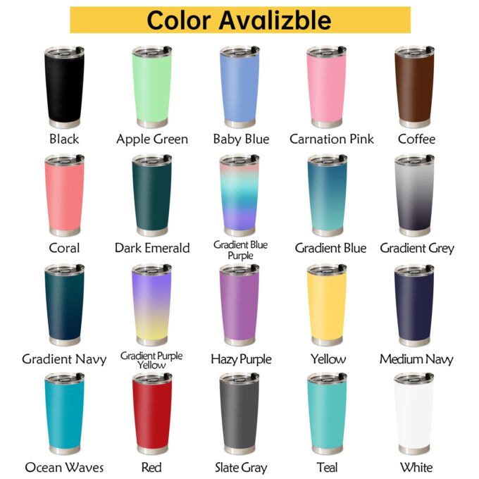 20 Oz Customized Coffee Tumbler with Straw & Lid - Image 4